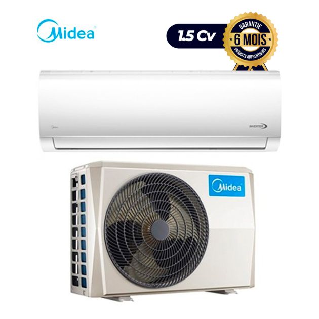 Climatiseur Midea split Inverter 1.5CV blanc